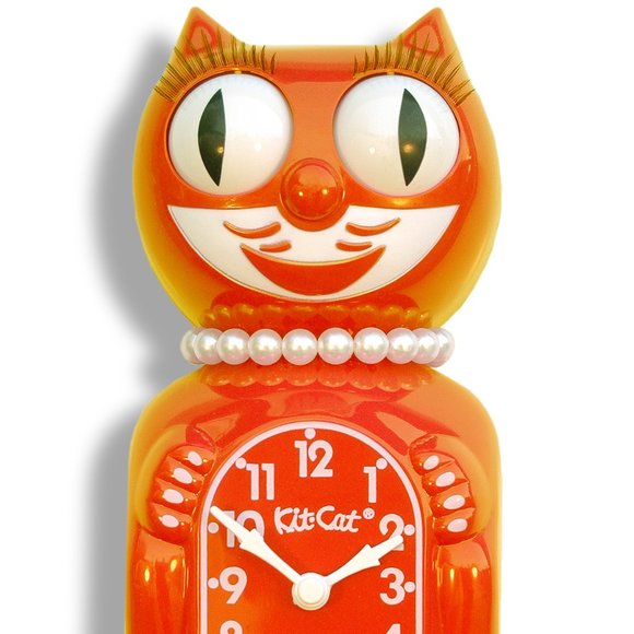 RARE VINTAGE Tangerine Tango Orange Lady Kit Cat Klock - Picture 2 of 2